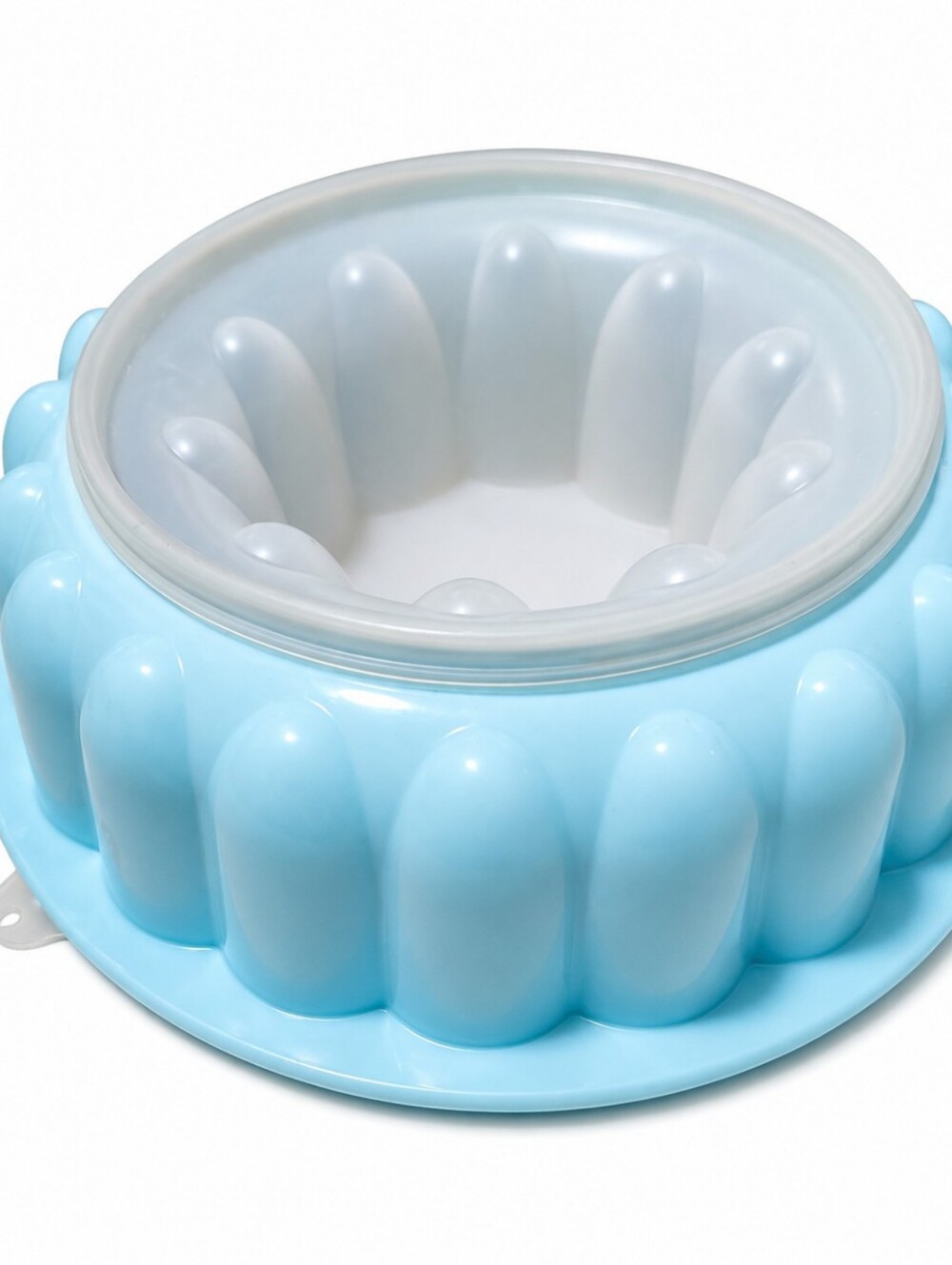 Tupperware Sheer Ice Jel-Ring Mold 3 Pc Blue Jello Dessert Gelatin Mold